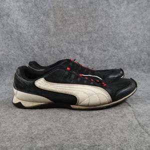 Puma Shoes Womens 10 Athletic Trainers Casual Sneakers Active Black Leather Y2k